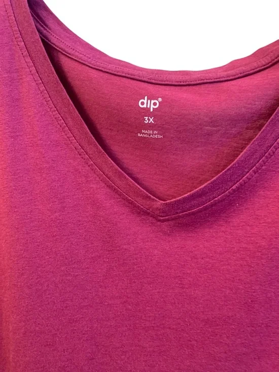 DIP Brand Woman’s V-neck T-Shirt Raspberry Pink Plus Size 3X - Picture 2 of 6